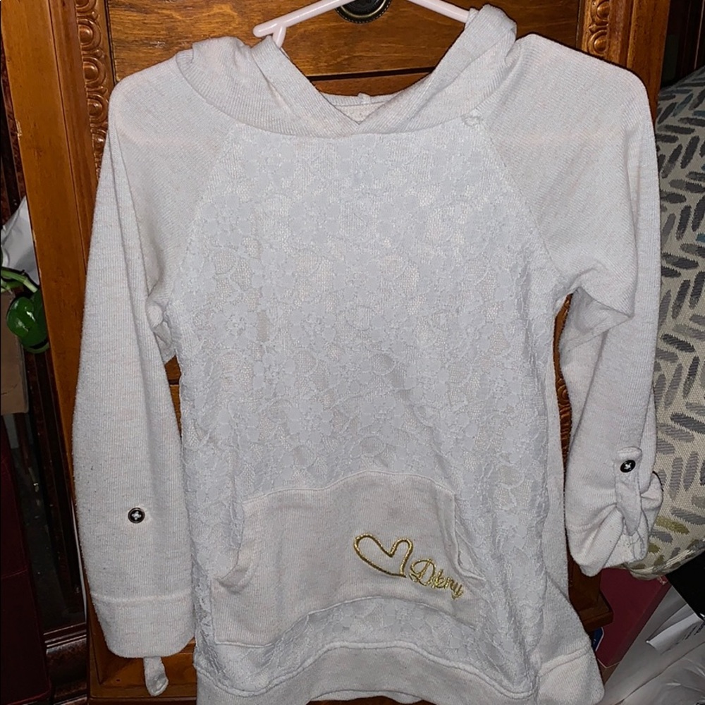 DKNY Off- White Lace Pullover Hoodie!
